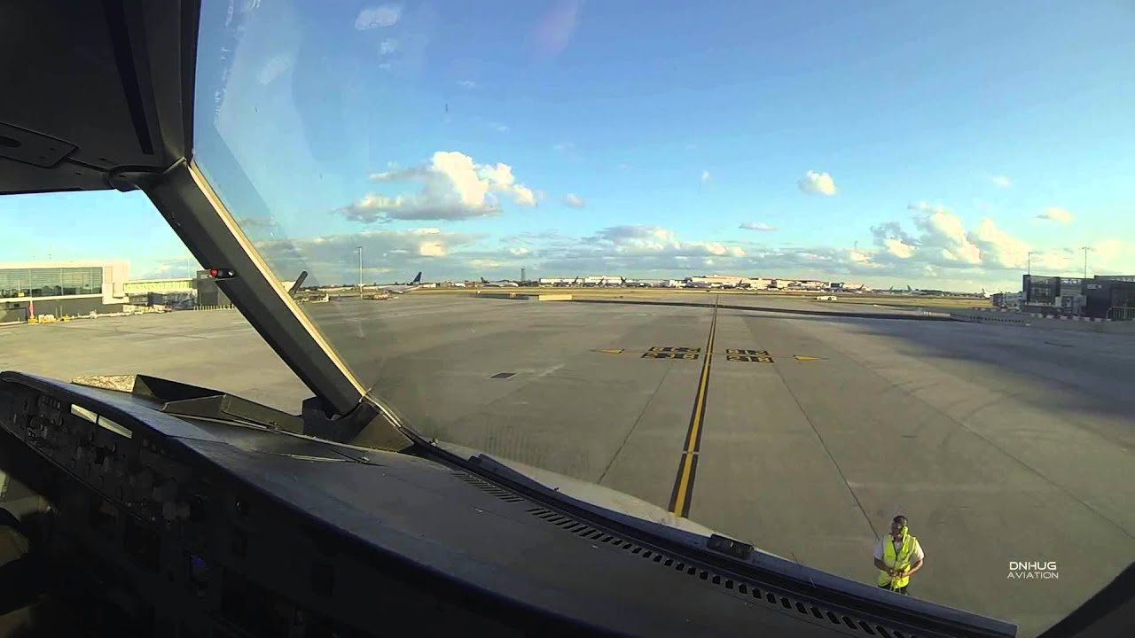 London Heathrow A320 Cockpit Departure Part 1/3 : Pushback