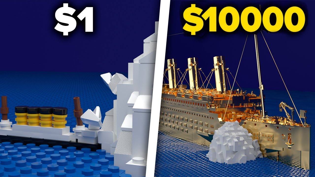 LEGO $1 Titanic VS $10,000 Titanic VS Iceberg