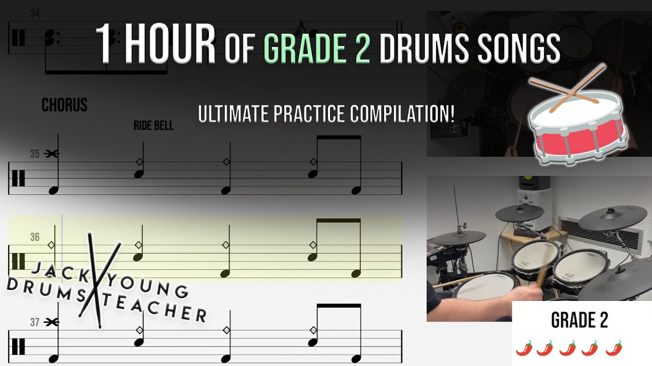 🥁 1 Hour of Grade 2 Drums Songs – Ultimate Practice Compilation!