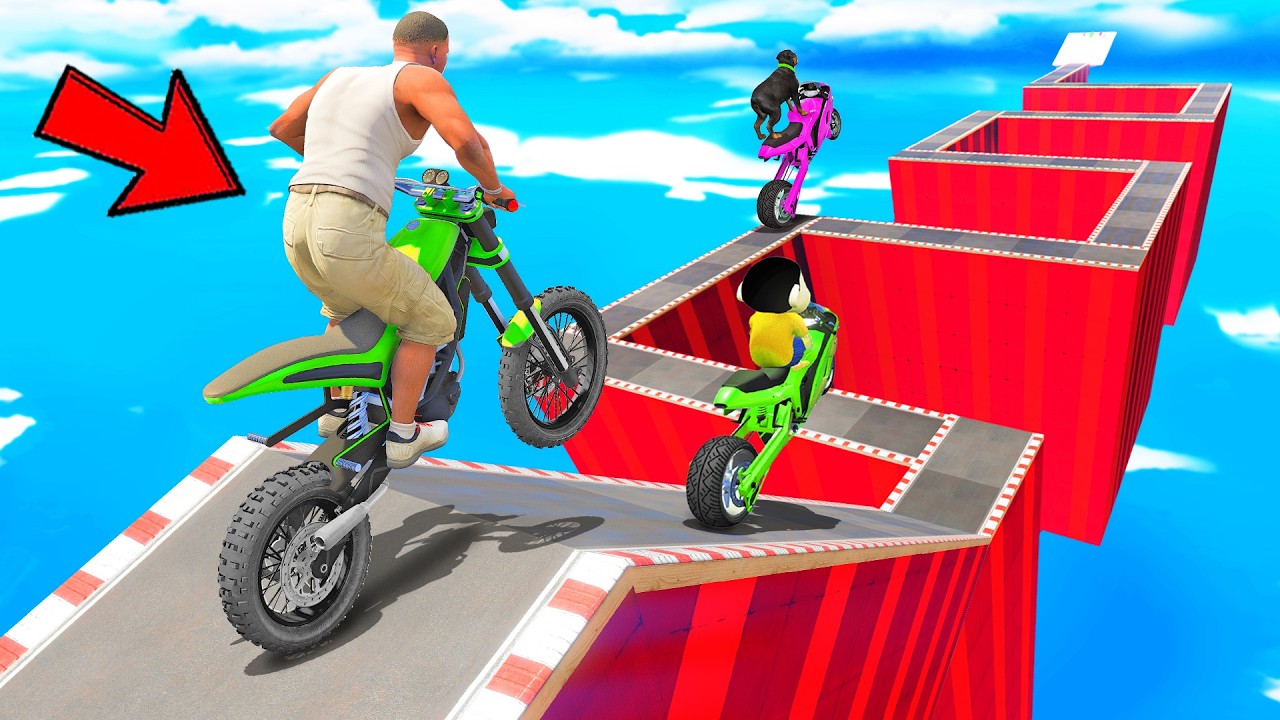 SHINCHAN AND FRANKLIN TRIED THE IMPOSSIBLE GIANT ZIGZAG TRACK PARKOUR CHALLENGE GTA 5