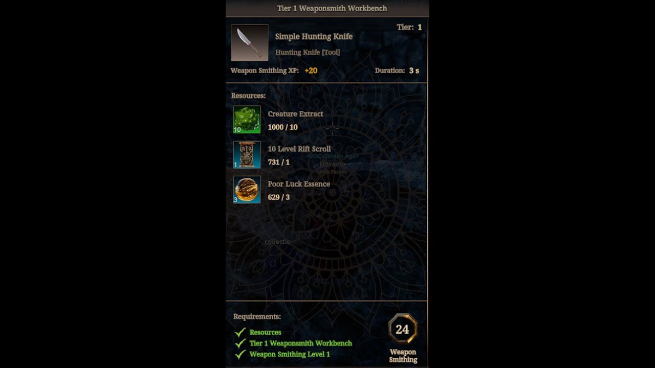 The Quinfall - Life skills leveling guide (Weapon Craft)