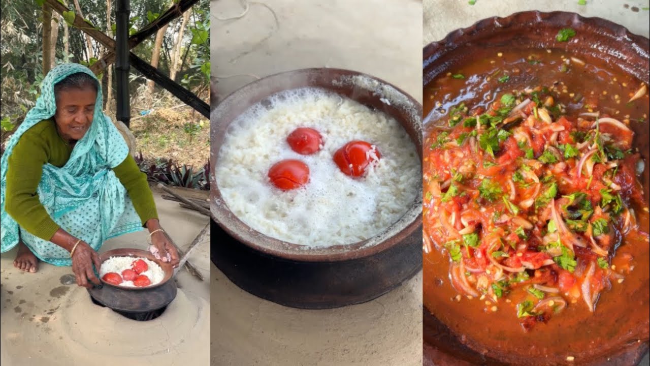 Homemade Tomato Bhorta with Rice | Classic Bengali Recipe