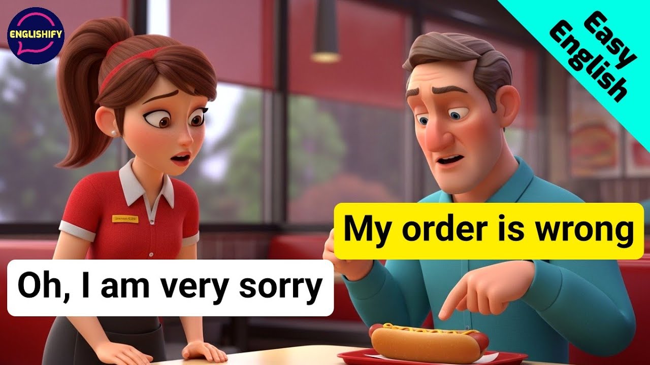 10 Easy Fast Food English Conversations | Real-Life Dialogues (A1–A2)