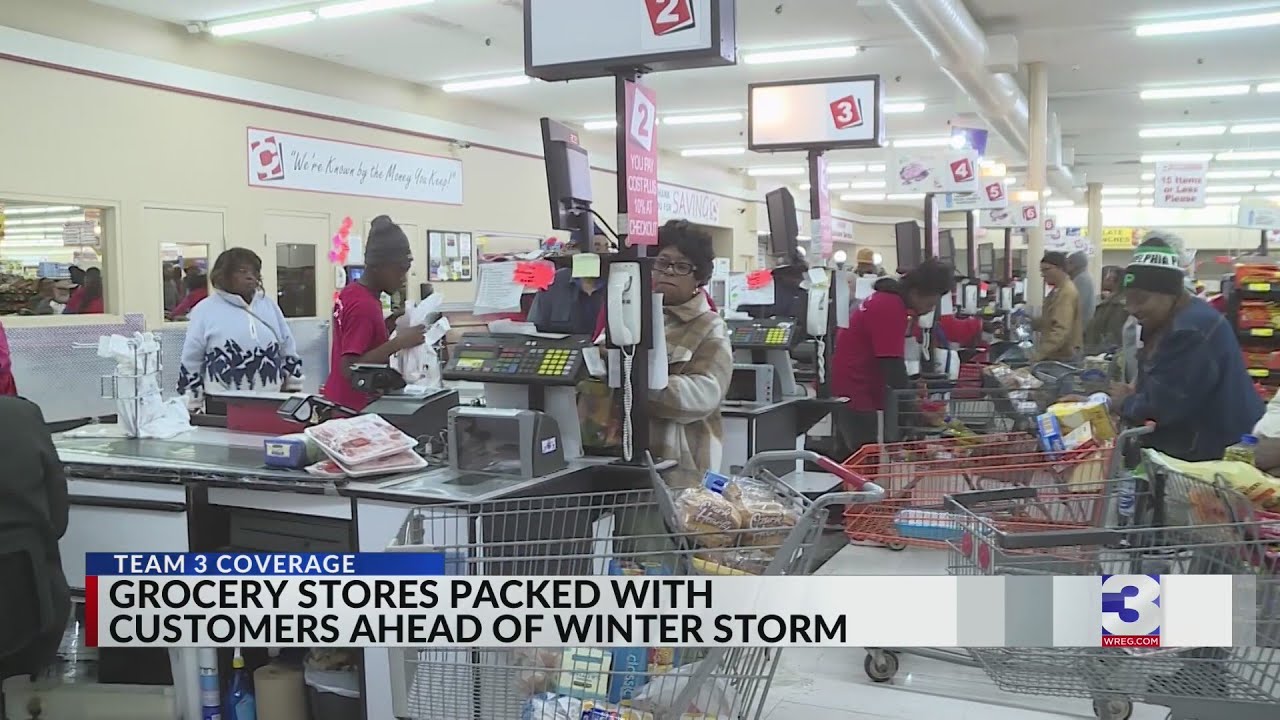 Grocery store packed with customers ahead of winter storm