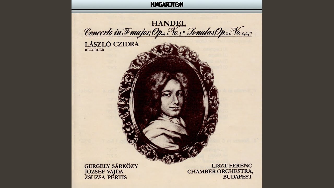 I. Concerto in F major for Recorder and Orchestra (Arrangement from the Organ Concerto Op. 4...
