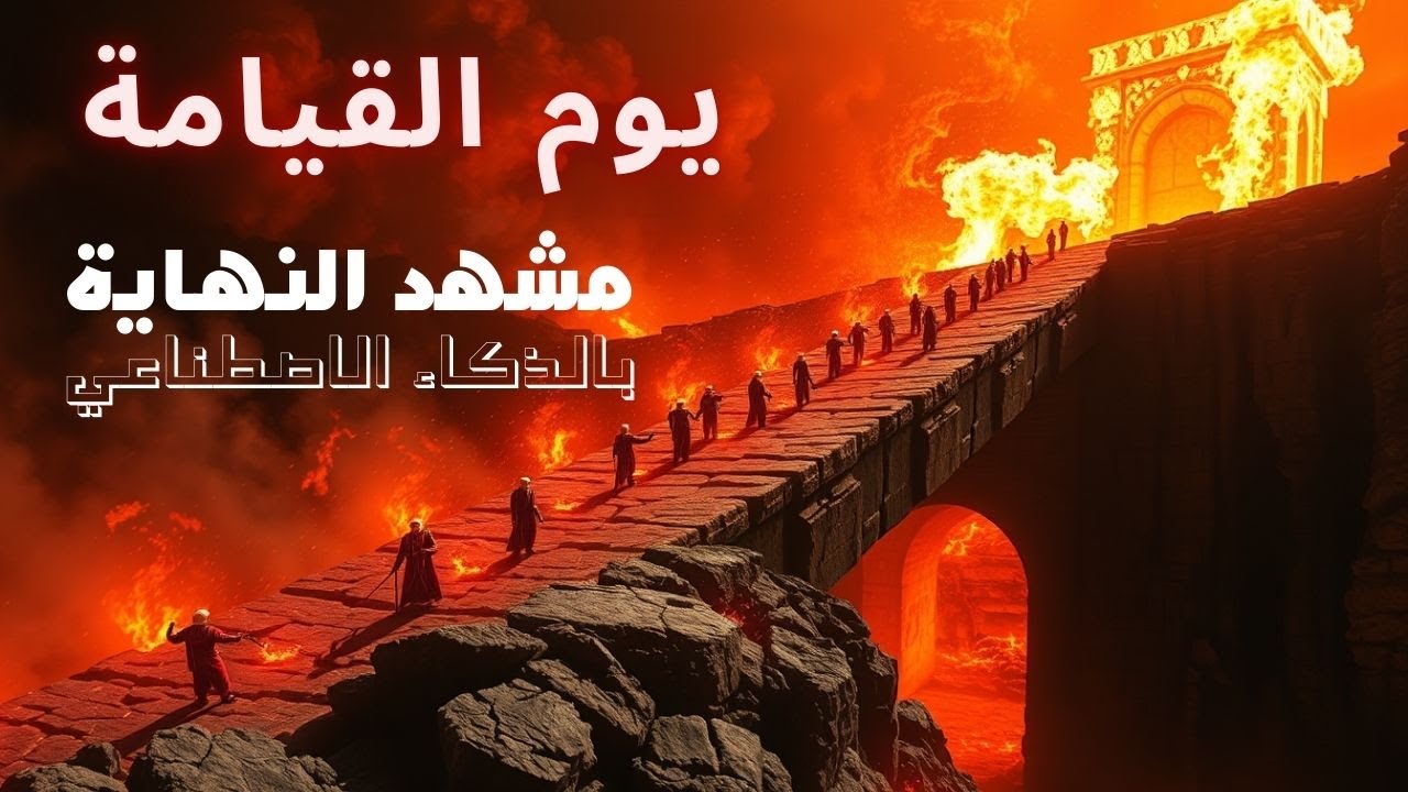 رحلة الى مشاهد يوم القيامة بالذكاء الاصطناعي من النفخ في الصور الى الجنة _  مشهد النهاية كأنك تراه !