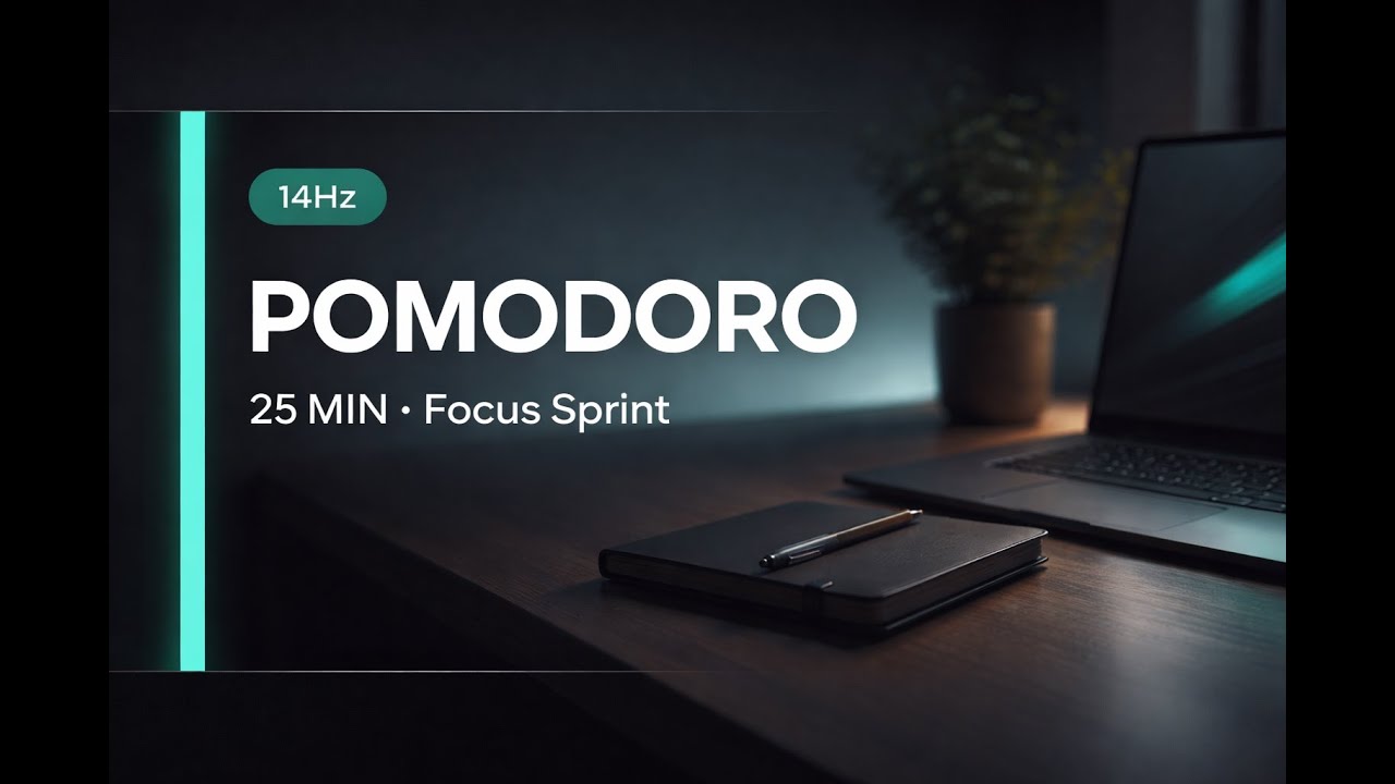 25-Min Pomodoro Focus (14Hz) | Study & Concentration Sound