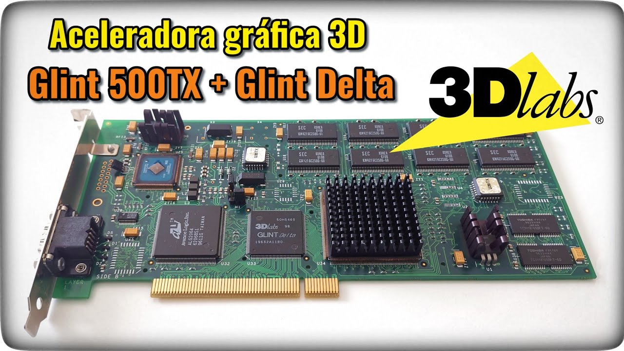 Probando una rara y especial tarjeta gráfica aceleradora 3DLabs de 1995: Glint 500TX + Glint Delta.