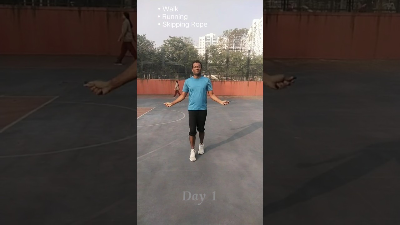 🔥💪 "DAY 1 FITNESS CHALLENGE 🌟 Walk, Run & Skip Rope Workout 💥 | Let's Get Fit!" 