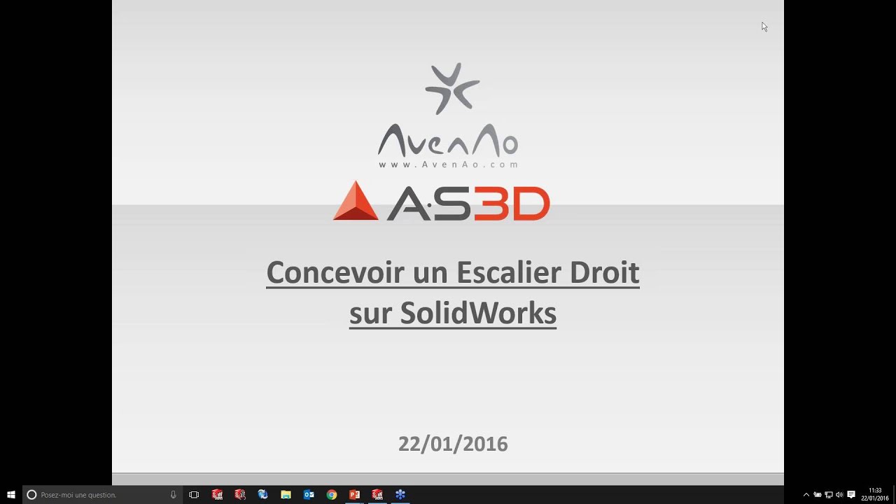 Formation SolidWorks - Concevoir un escalier droit sur SolidWorks