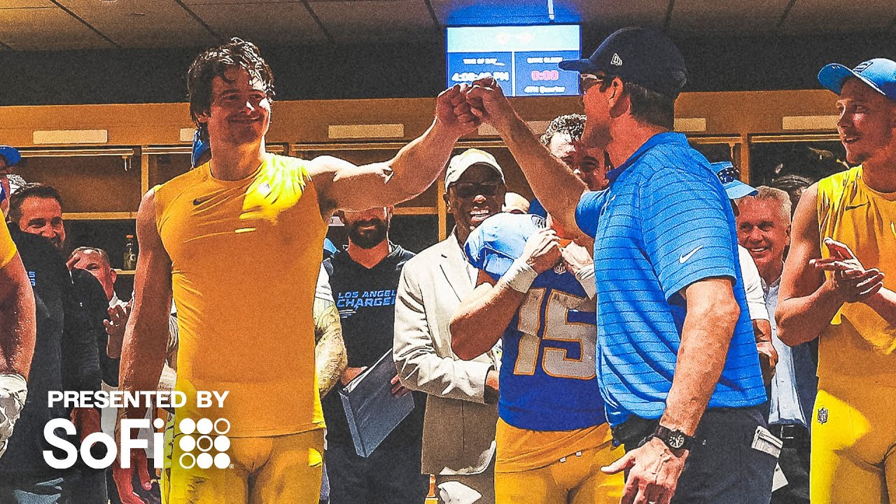 Победная речь Джима Харбо в раздевалке против «Дельфинов» | LA Chargers