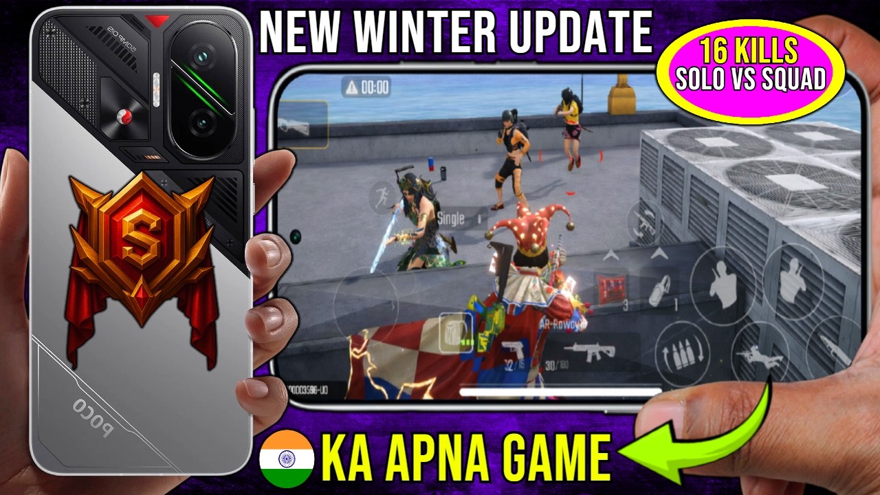 POCO F7 - SCARFALL 2.0 SOLO VS SQUAD 16 KILLS MUMBAI WINTER UPDATE GAMEPLAY