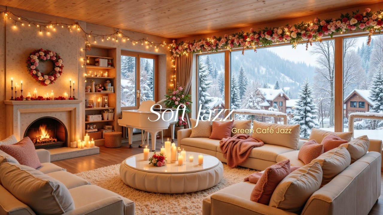 Winter Coffee Shop Ambience ☕ Warm Jazz Music for Relaxing & Work  Smooth Jazz Instrumental