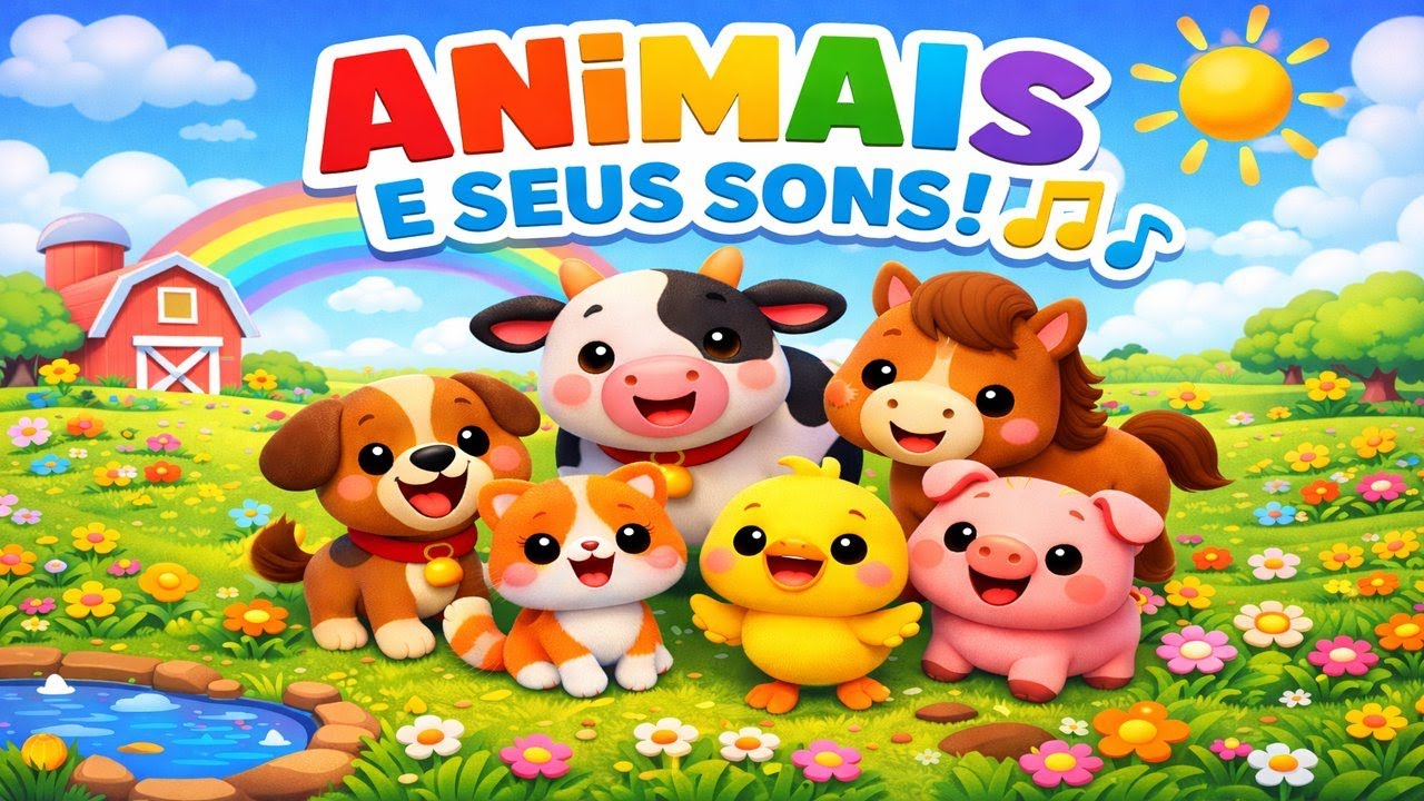 Animais e Seus Sons 🐶🐱🐮 | Música Infantil Educativa para Crianças