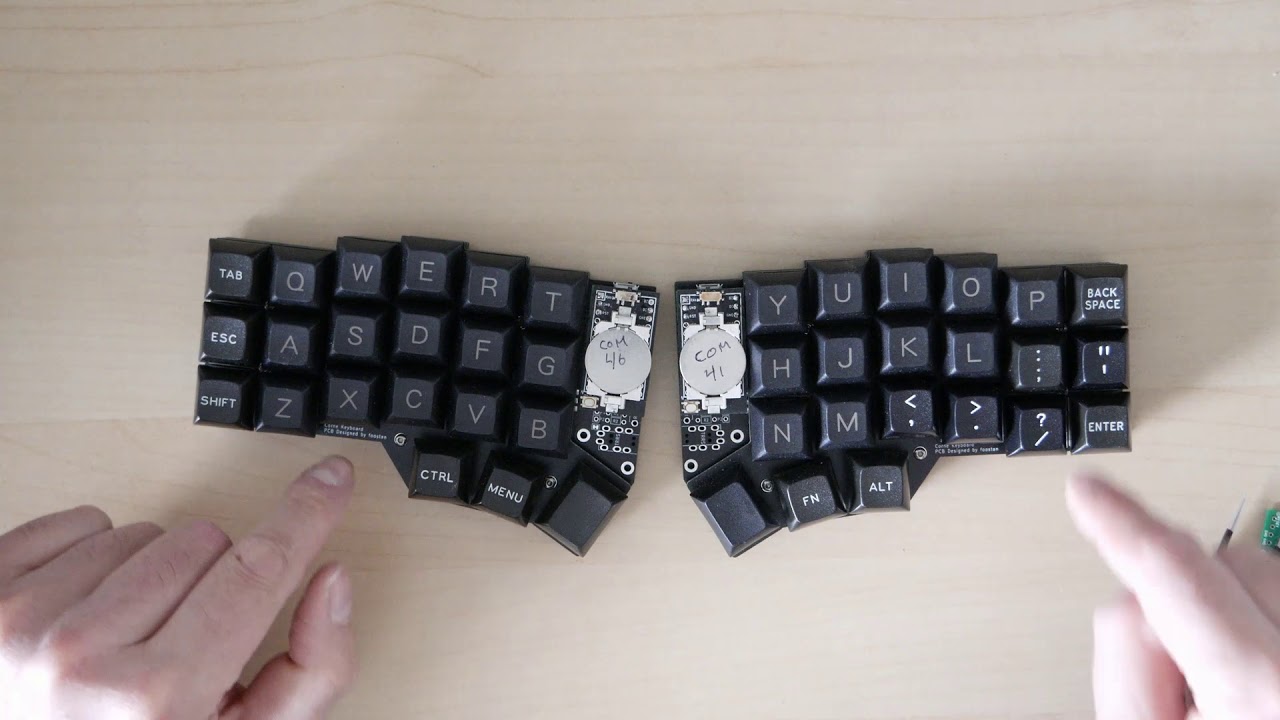 Bluetooth Corne Split Keyboard and BlueMicro840 Build Notes