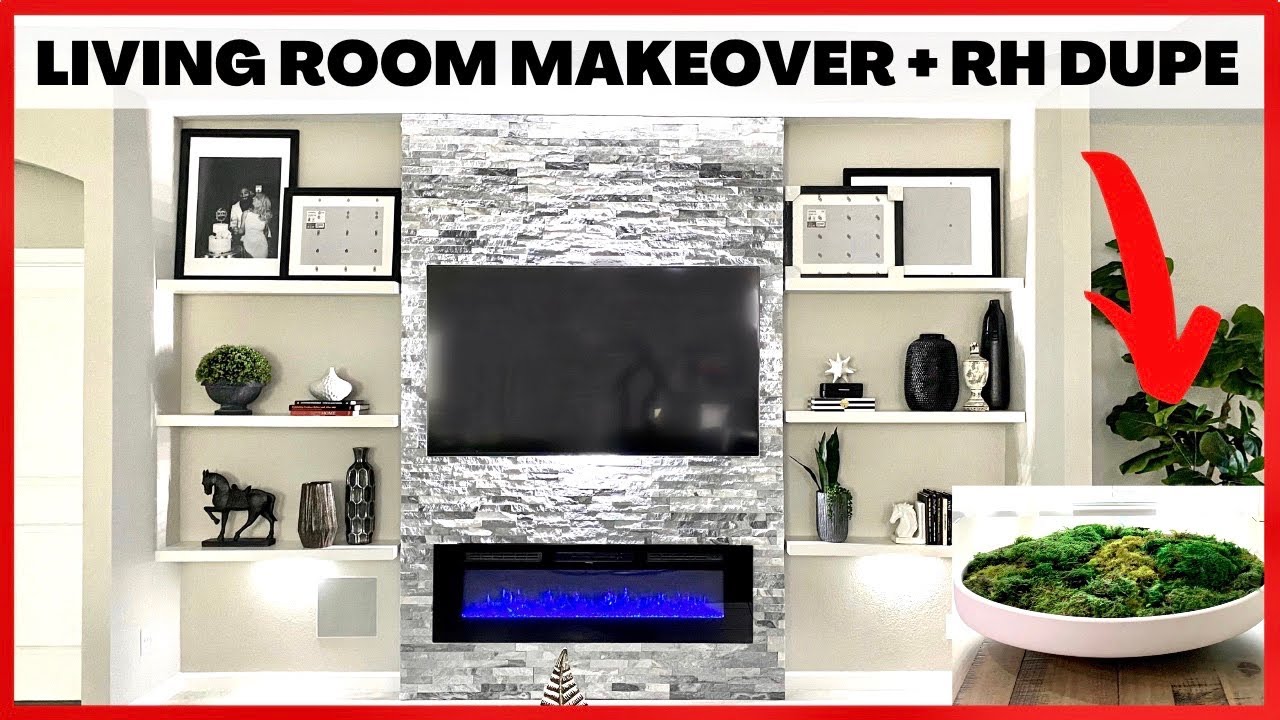 LIVING ROOM MAKEOVER| IKEA LACK FLOATING SHELVES + DIY DUPE OF THE RESTORATION HARDWARE MOSS BOWL