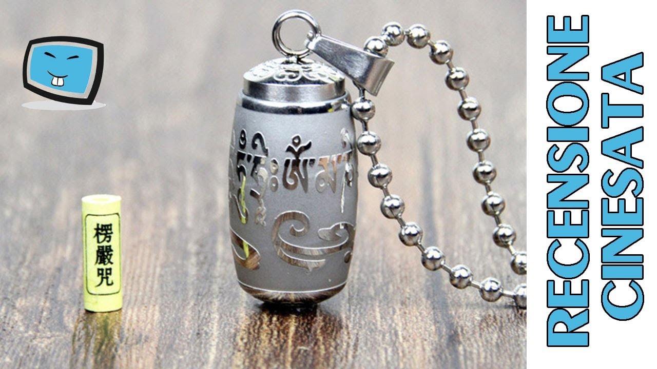 Collana con scrigno di preghiera e mantra Om Mani Padme Hum - porta fortuna - Unboxing Cinesata