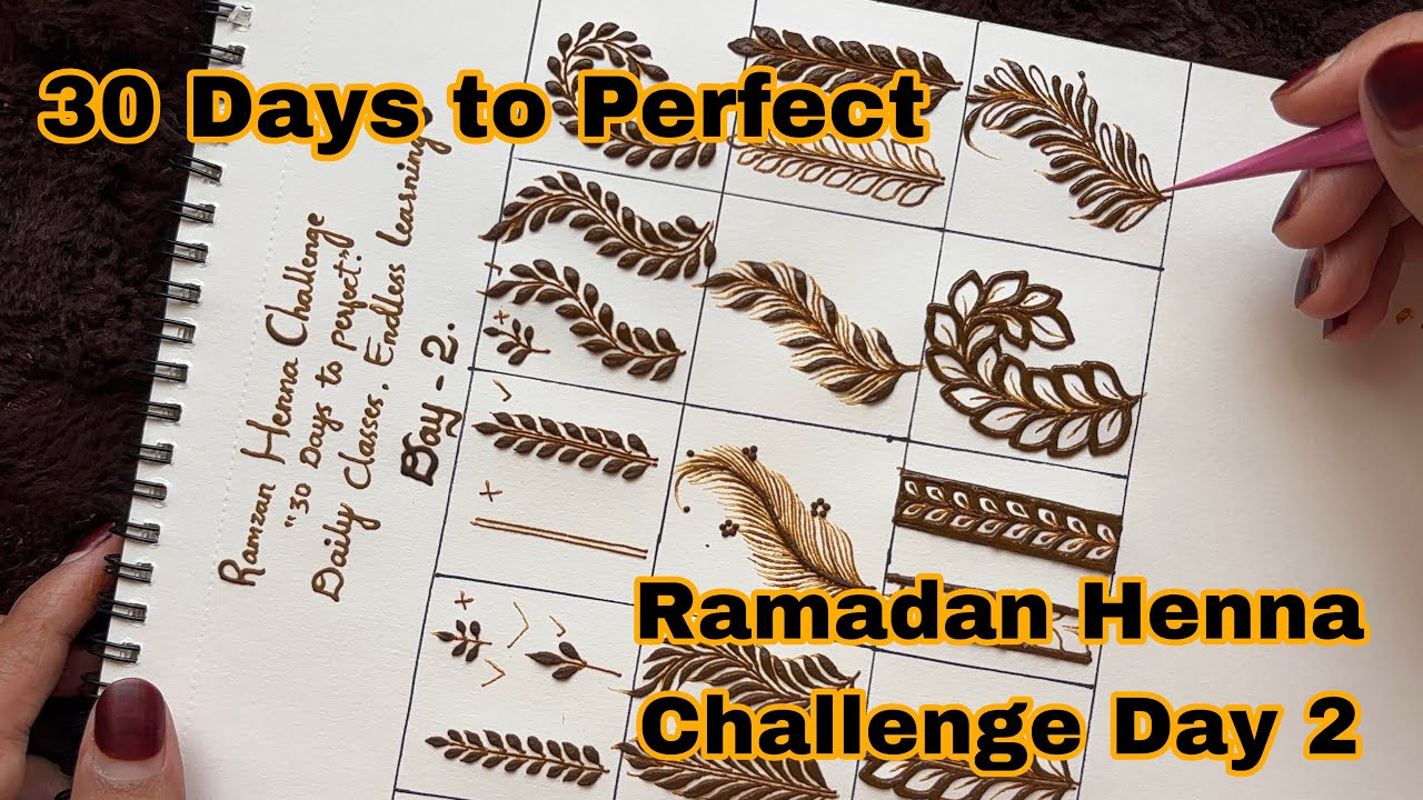 Ramadan Henna Challenge Day 2/Learn Different type of Henna leaves & Vines/Learn Henna With Thouseen