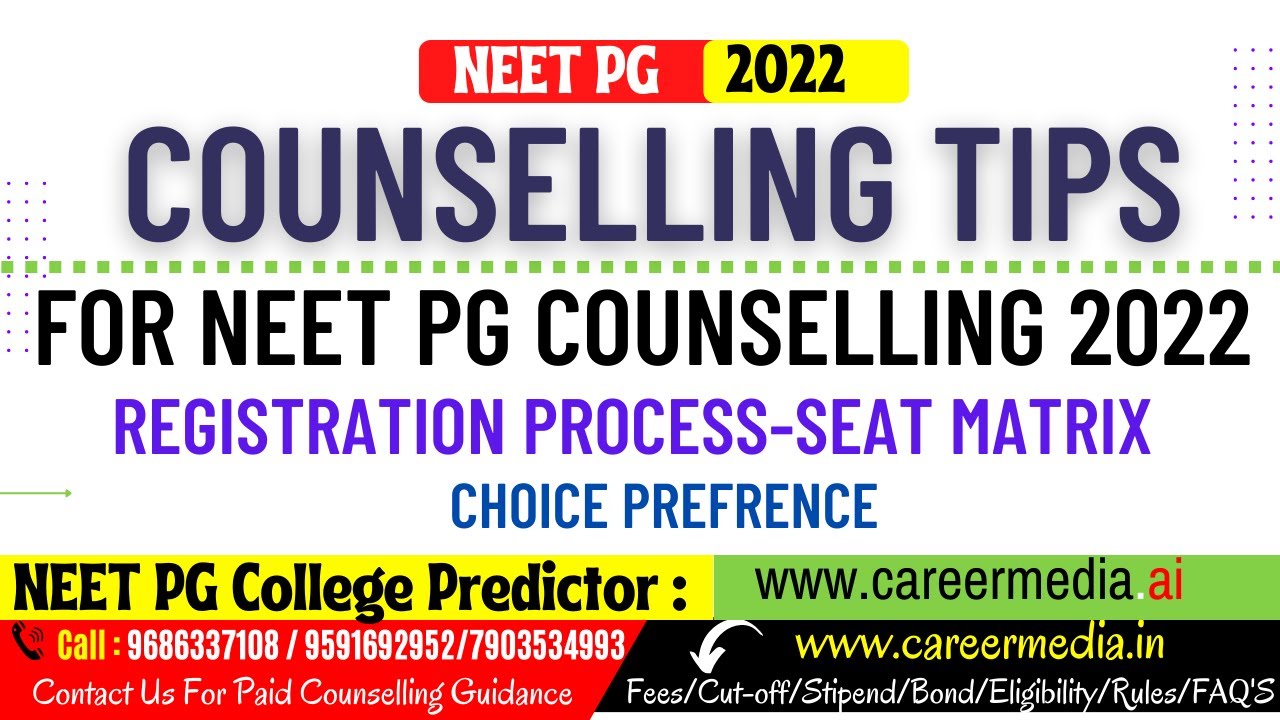 Counselling Tips for NEET PG 2022 Counselling 🔥Registration Process 🔥 Choice Filling 🔥 Seat Matrix