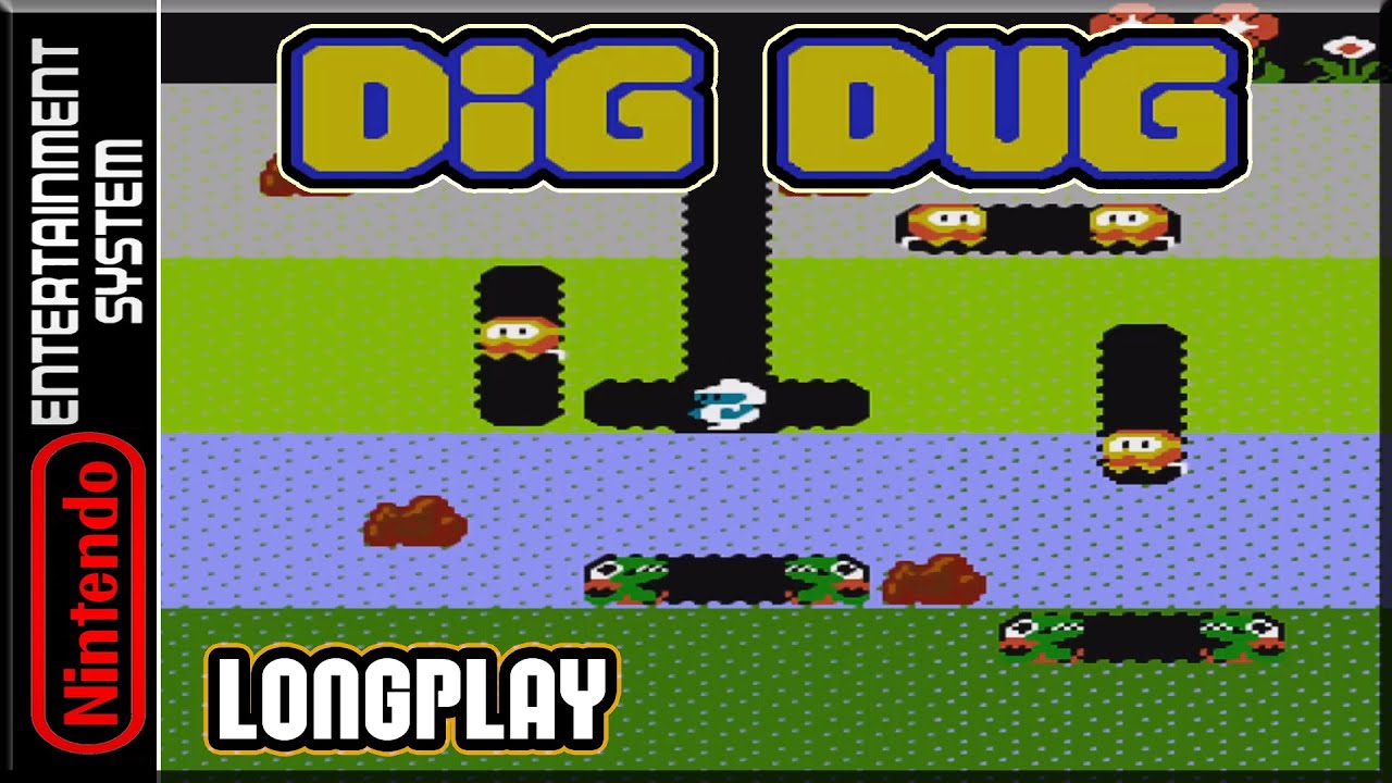 Dig Dug - Full Game 100% Walkthrough | Longplay - NES