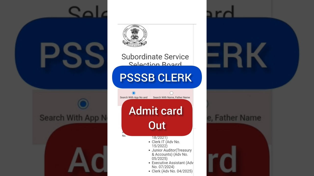 PSSSB Clerk Admit Card 2026 Out | Punjab SSSB Clerk Hall Ticket Download Link |  #clerk #psssb
