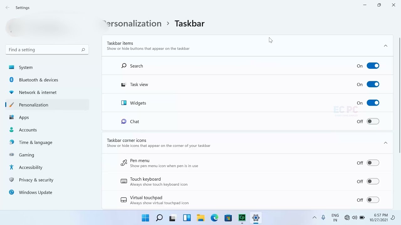 How to remove Chat from the taskbar in Windows 11