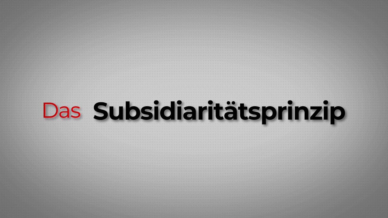 Das Subsidiaritätsprinzip