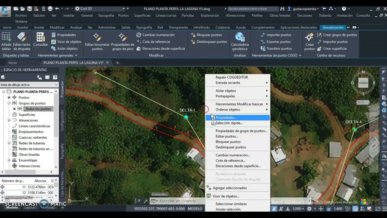 CORRECCION  DE POLIGONAL ABIERTA EN CIVIL 3D