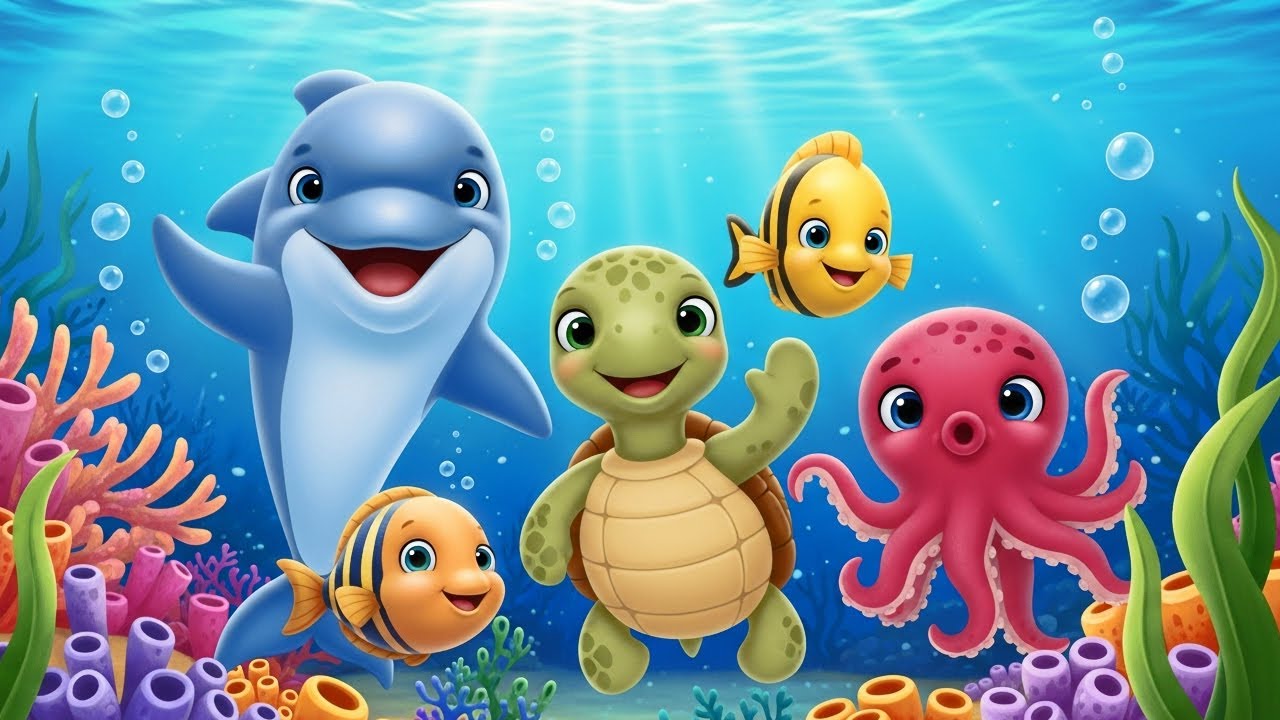 Under the Sea 🌊 | Fun Ocean Animals Song for Kids | Preschool Learning Poem