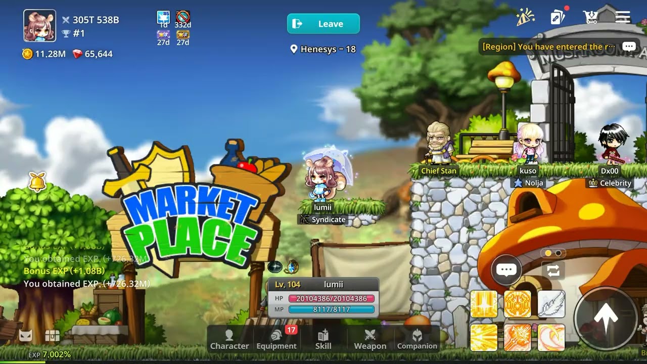 Level 104 Hero 335T Showcase (#1 Bera) – Gear, Guild, Arena, World Boss | Maplestory: Idle