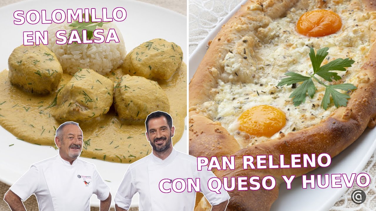 SOLOMILLO de cerdo en salsa y PAN relleno de QUESO con huevo // Joseba y Karlos Arguiñano