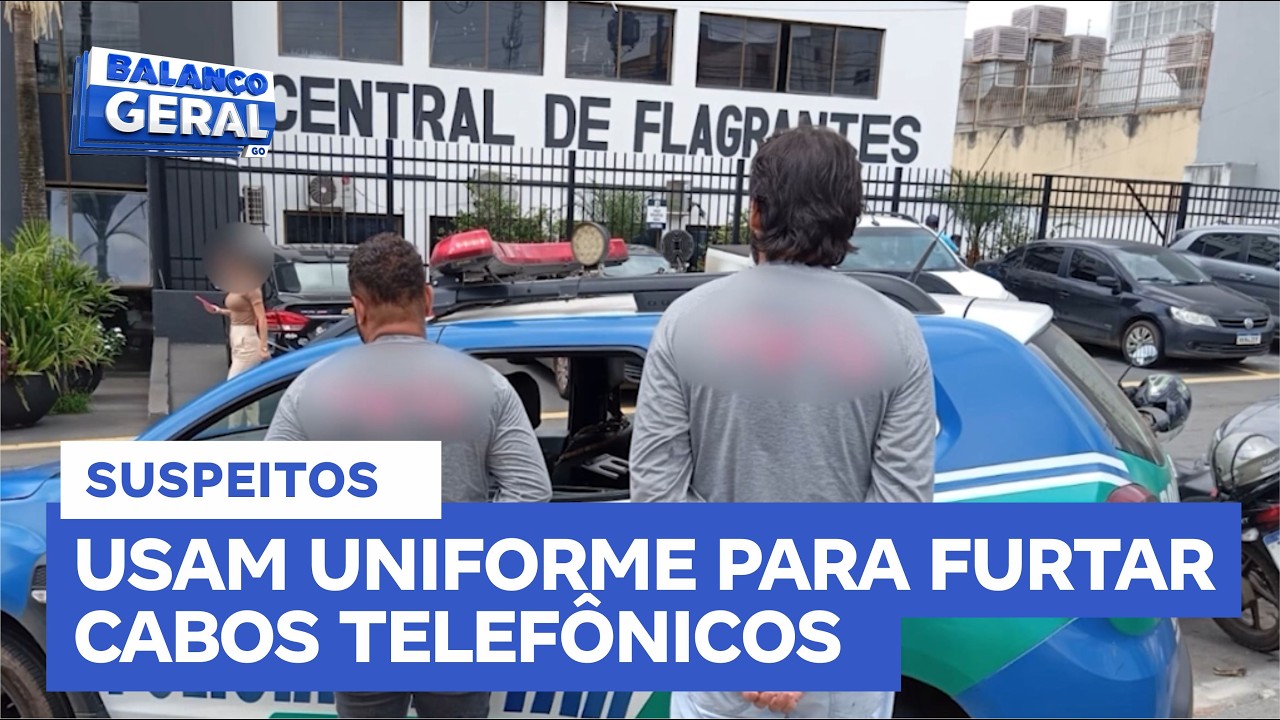 Suspeitos usam uniforme para furtar cabos telef&ocirc;nicos