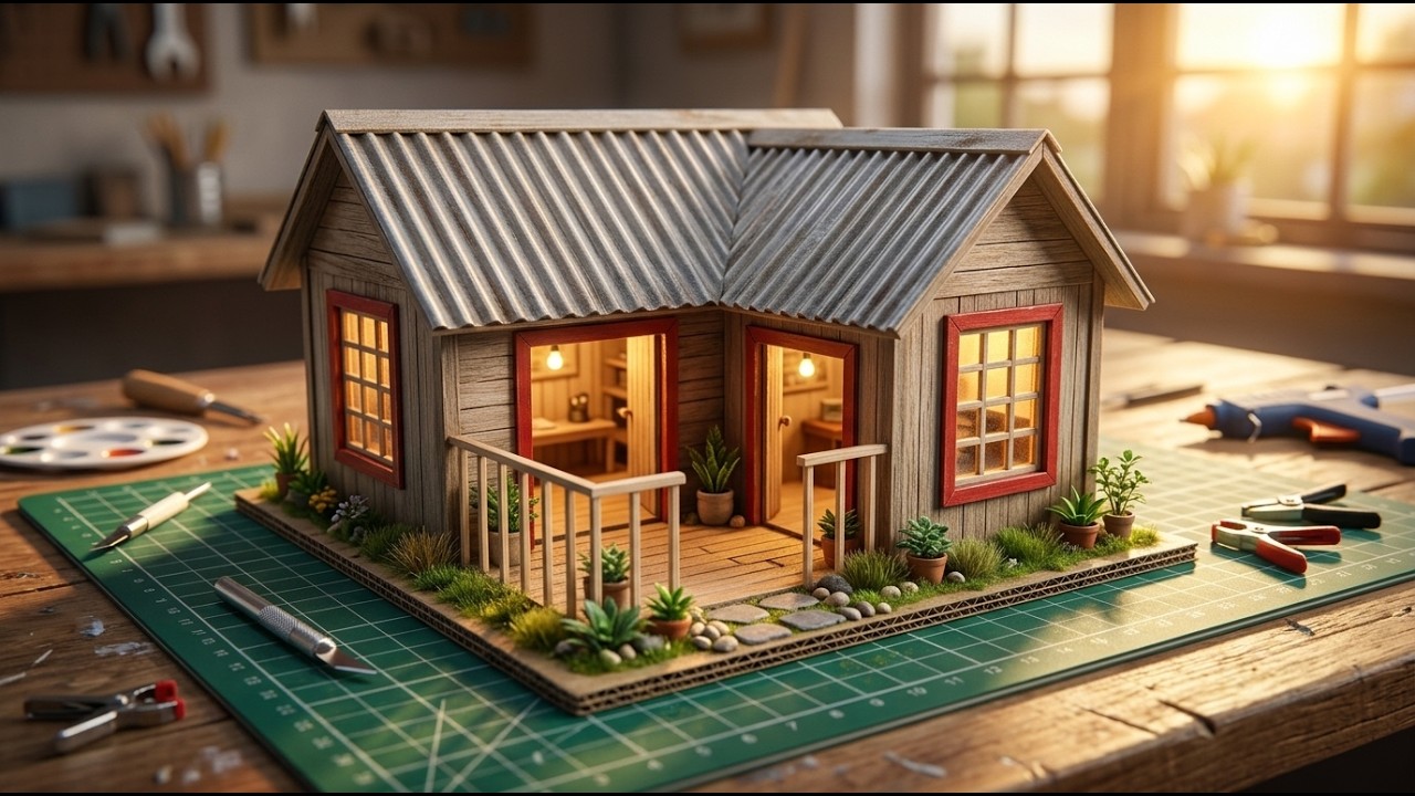 How to Make a Realistic Mini House Using Cardboard | Easy DIY Project