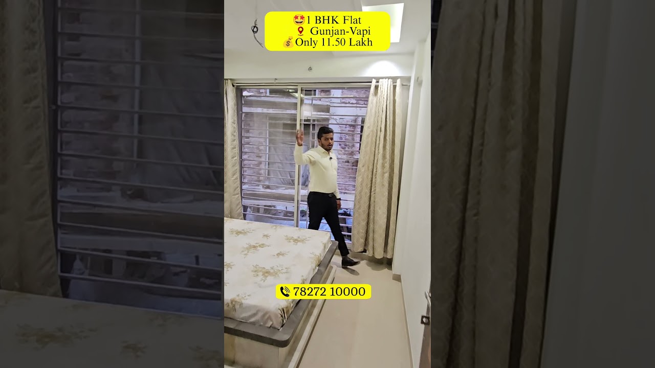 1BHK Flat for Sale in Gunjan, Vapi 630 sqft area  Price 11.50 Lakhs only📞 +91 7827210000