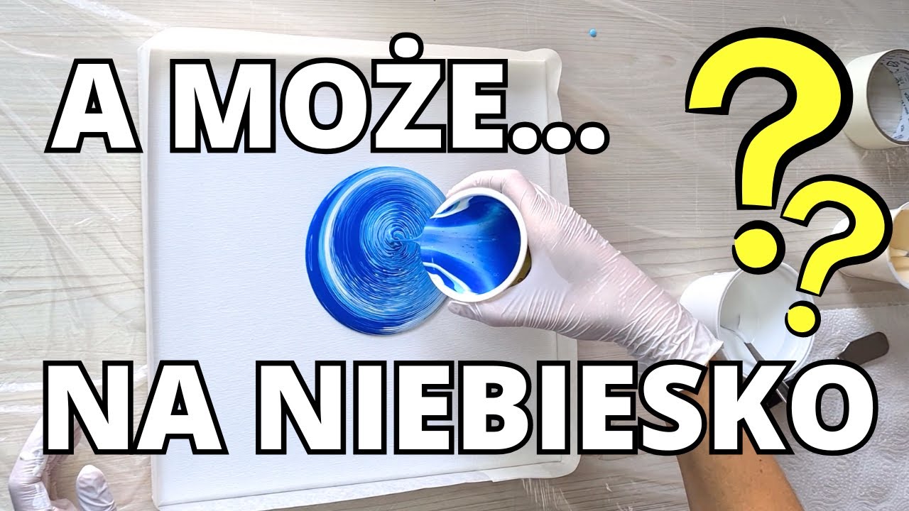 Obraz wylewany techniką Ring Pour 💙 TYLKO FARBA + WODA