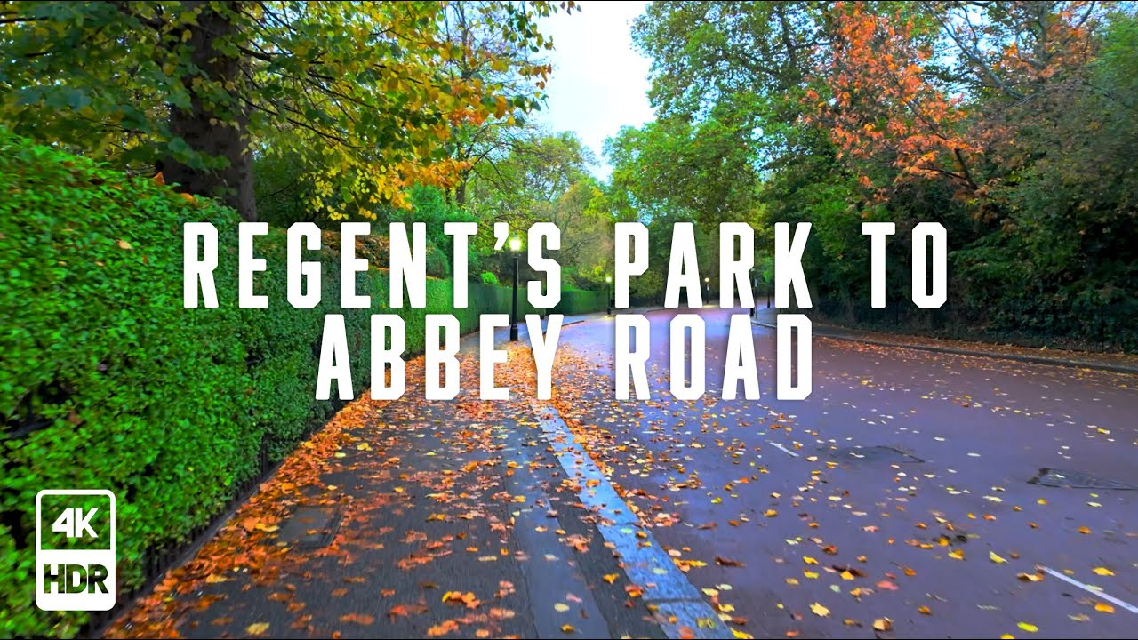 Striking Autumn Walk Through Regent’s Park to Abbey Road | Iconic London Landmarks Tour. 4K | HDR.