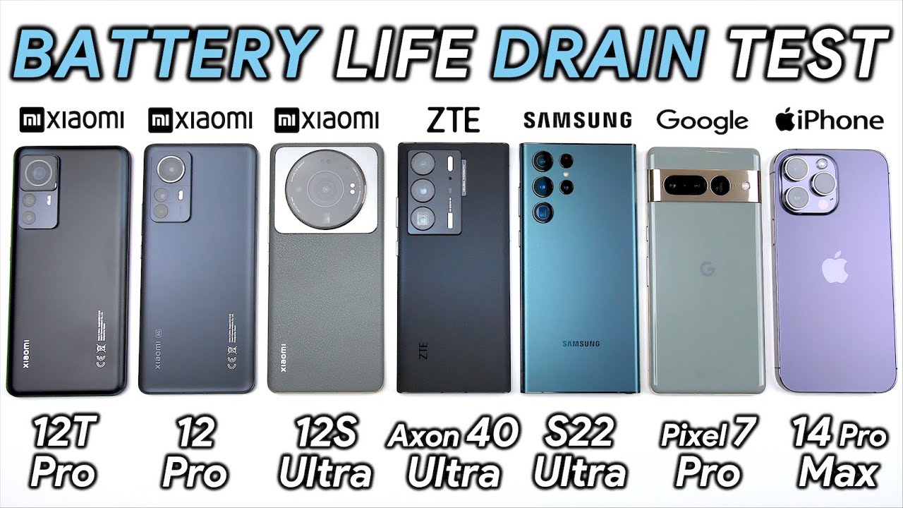 Тест на разрядку аккумулятора Xiaomi 12T Pro против 12 Pro против 12S Ultra / ZTE / Samsung / Pix...