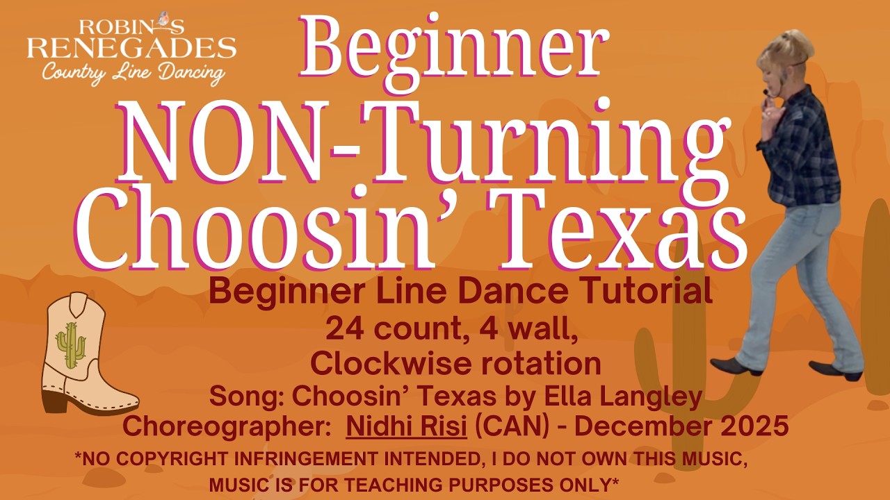 NON-Turning Beginner Version Choosin' Texas by Ella Langley - Tutorial and Demo with steps called