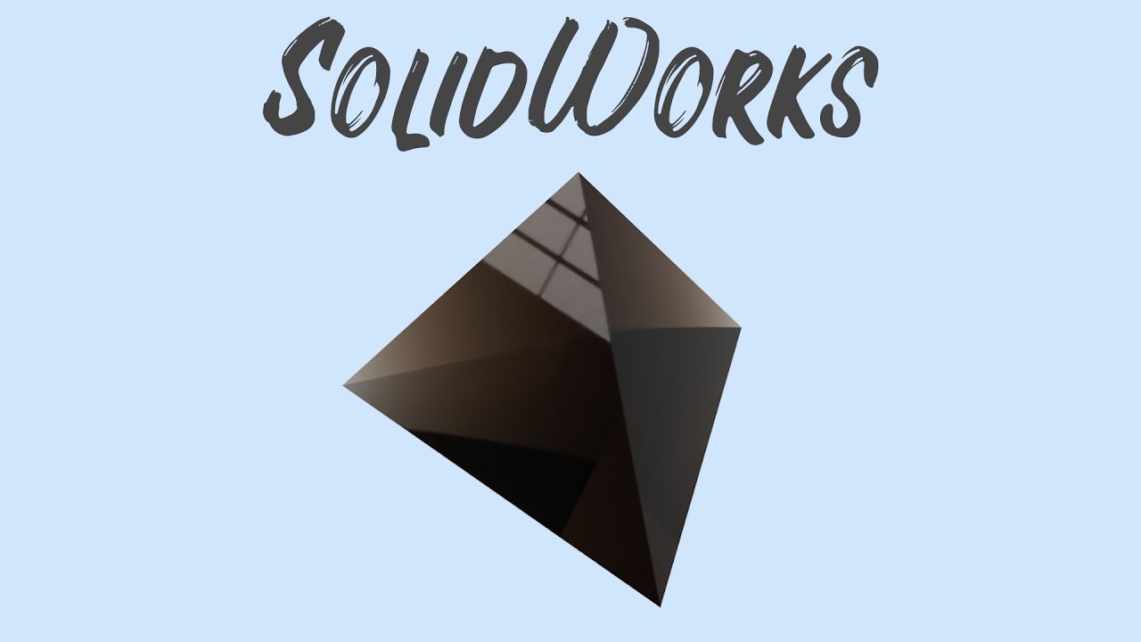 【SolidWorks サーフェス】3DCADで三角錐（四面体）を作ってみた 4K