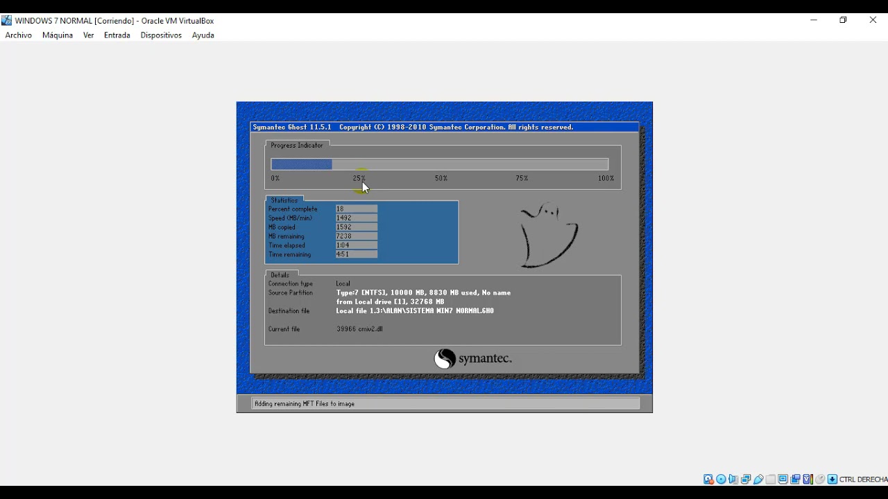 CREACIÓN Y RESTAURACIÓN DE COPIA DE SEGURIDAD DE WINDOWS 7 CON NORTON GHOST