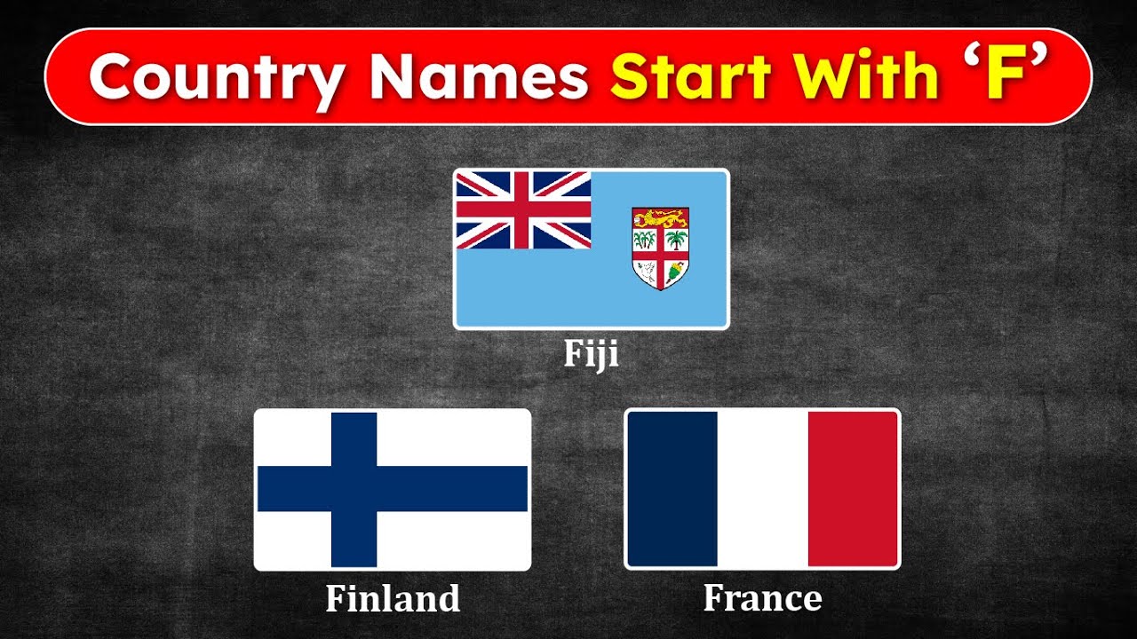 3 Different Countries Flag and Names Start with F | Flags of the world | World flags | learn flags