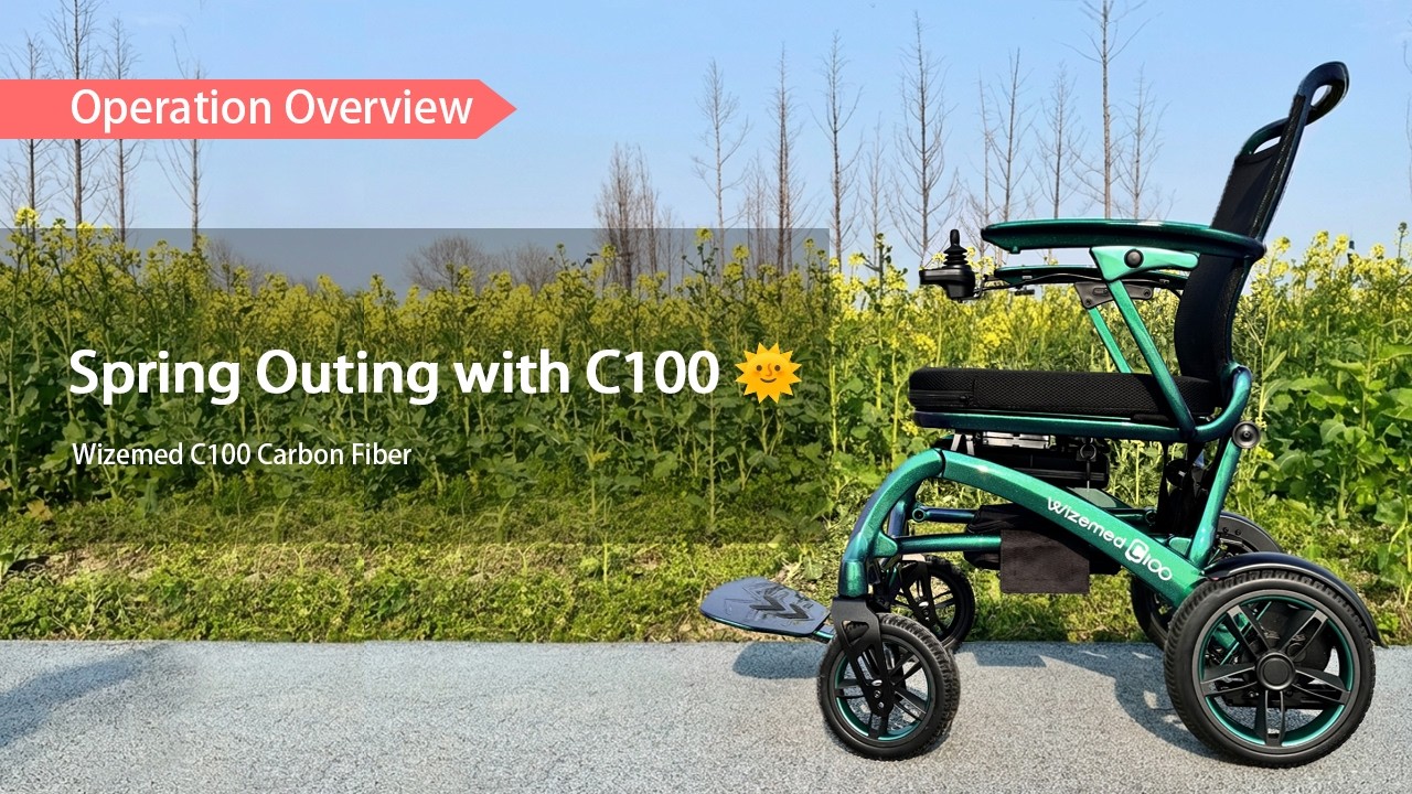 Spring Outing with the Wizemed C100 Aurora Green Carbon Power Wheelchair 🌿 | Outdoor Demo