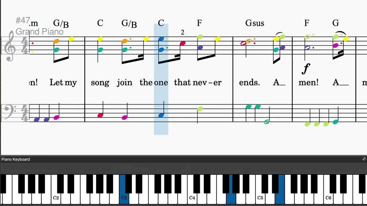 Because He Lives, Amen by Matt Maher - Easy piano tutorials with sheetmusic