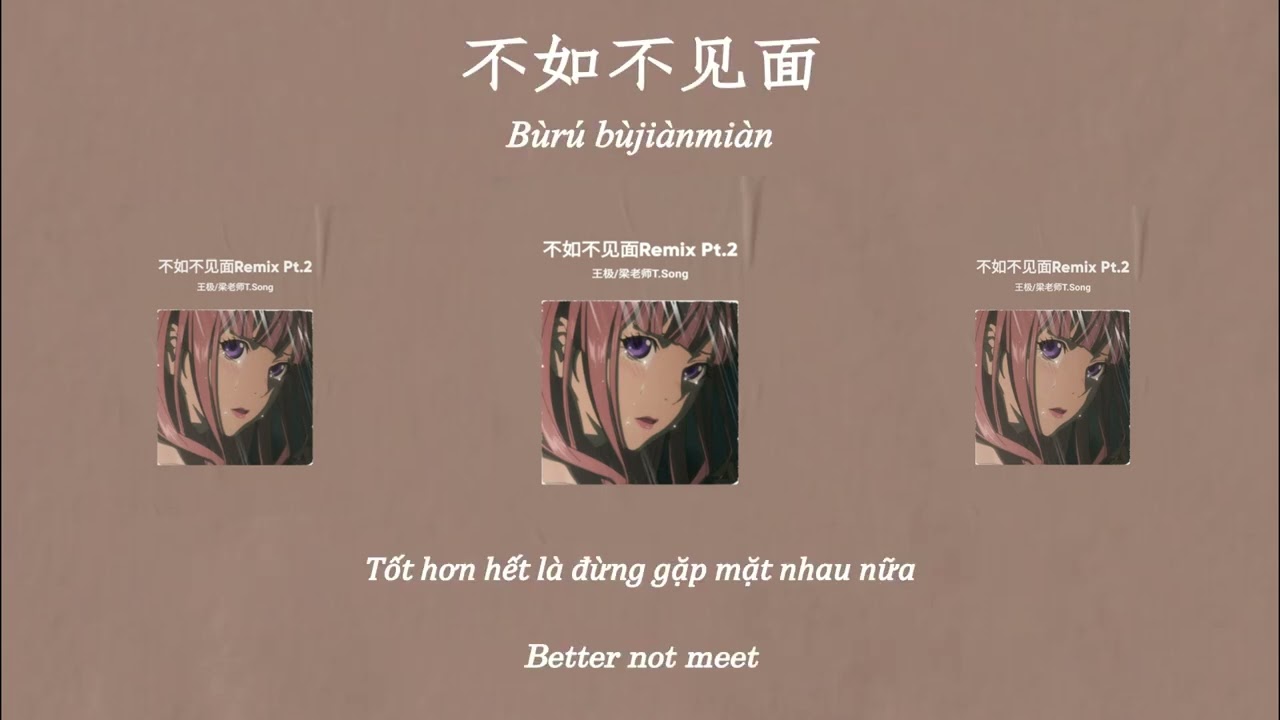 [Engsub/Vietsub/PinYin] 不如不见面Remix Pt.2 - 王极/梁老师T.Song
