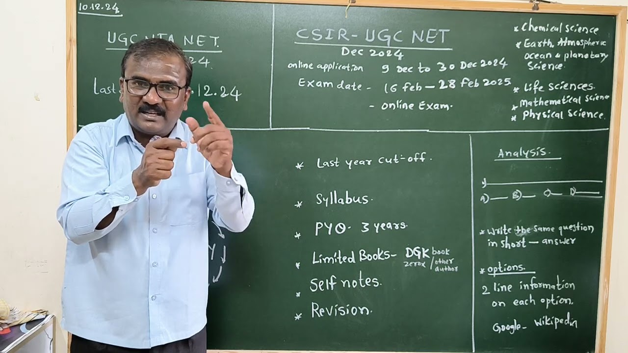 NET Dec2024: Last Date: KSET 2025: Study Planning:DGK sir
