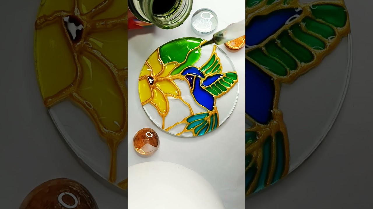 Aprende a pintar sobre vidrio paso a paso. #pinturasobrevidrio #glasspainting #glassart
