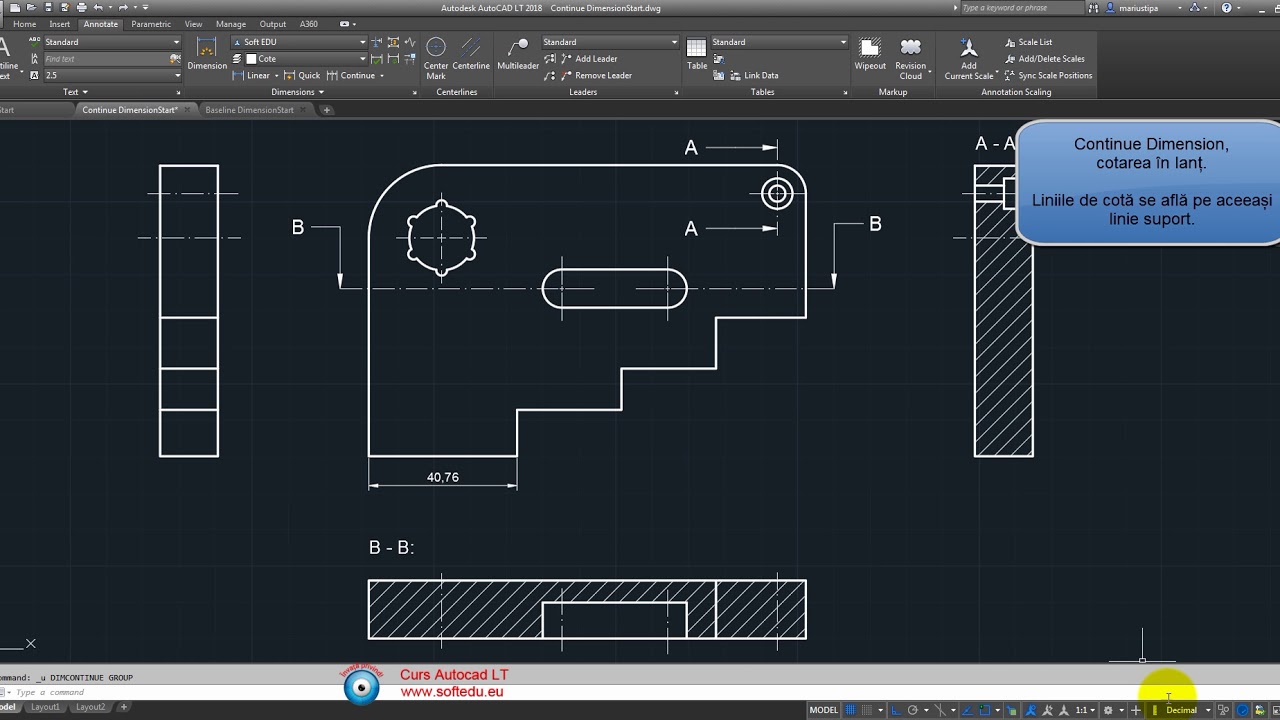 Metode de cotare in Autocad LT