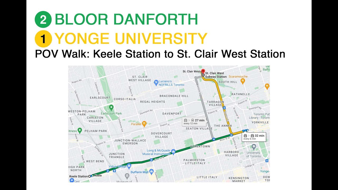 TTC POV Walk: Keele Station to St Clair West Station (4K 60FPS)