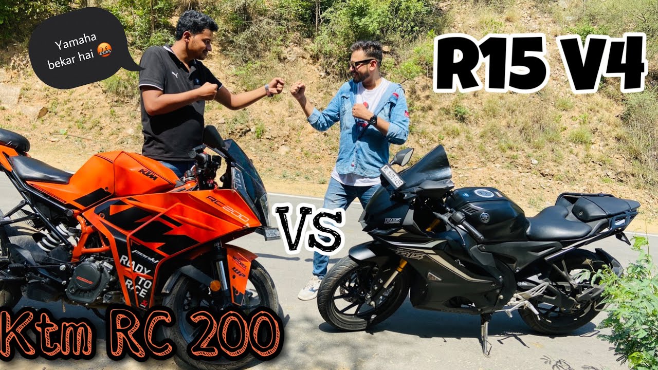 KTM 200 RC VS YAMAHA R15 V4 BATTLE SERIES🔥🔥 #yamaha #ktm