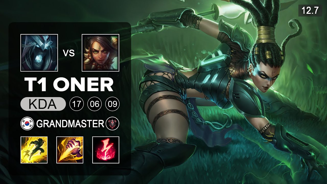 T1 Oner Nidalee vs Karthus Jungle - KR Grandmaster - Patch 12.7 Season 12
